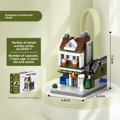 Mini City Street Building Blocks Set 8930-7 european restaurant 113 capsules