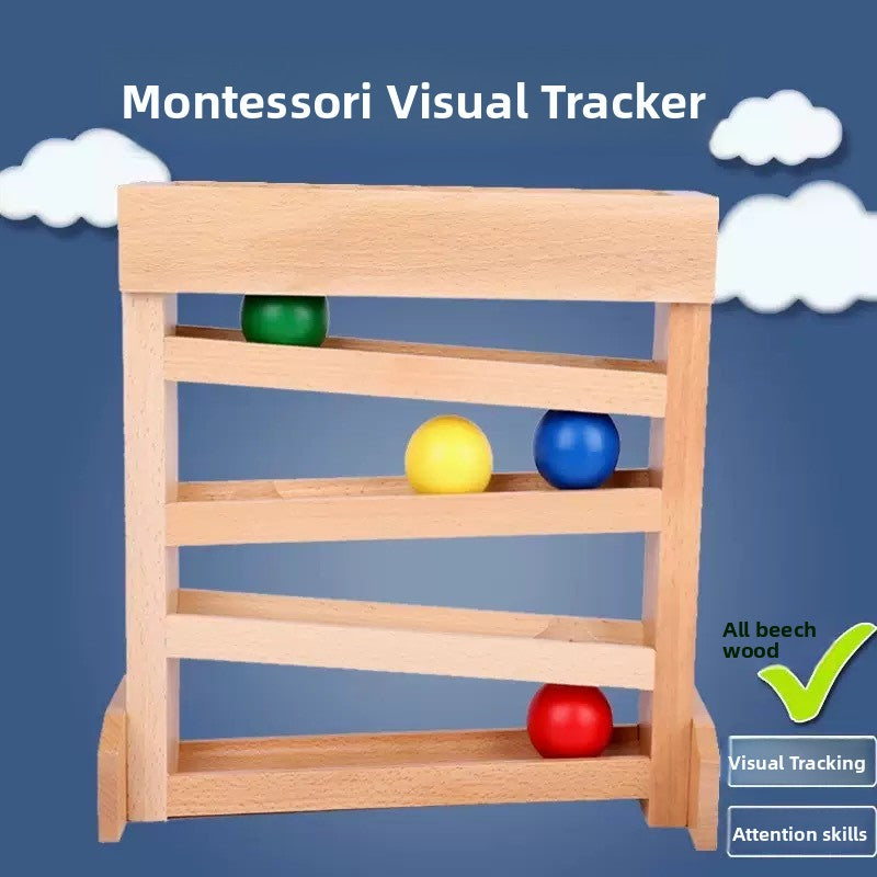 Wooden Montessori Ball Track with Four Balls
