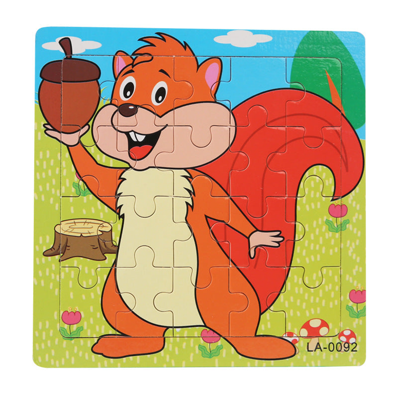 Wooden Cartoon Puzzle Set for Early Learning