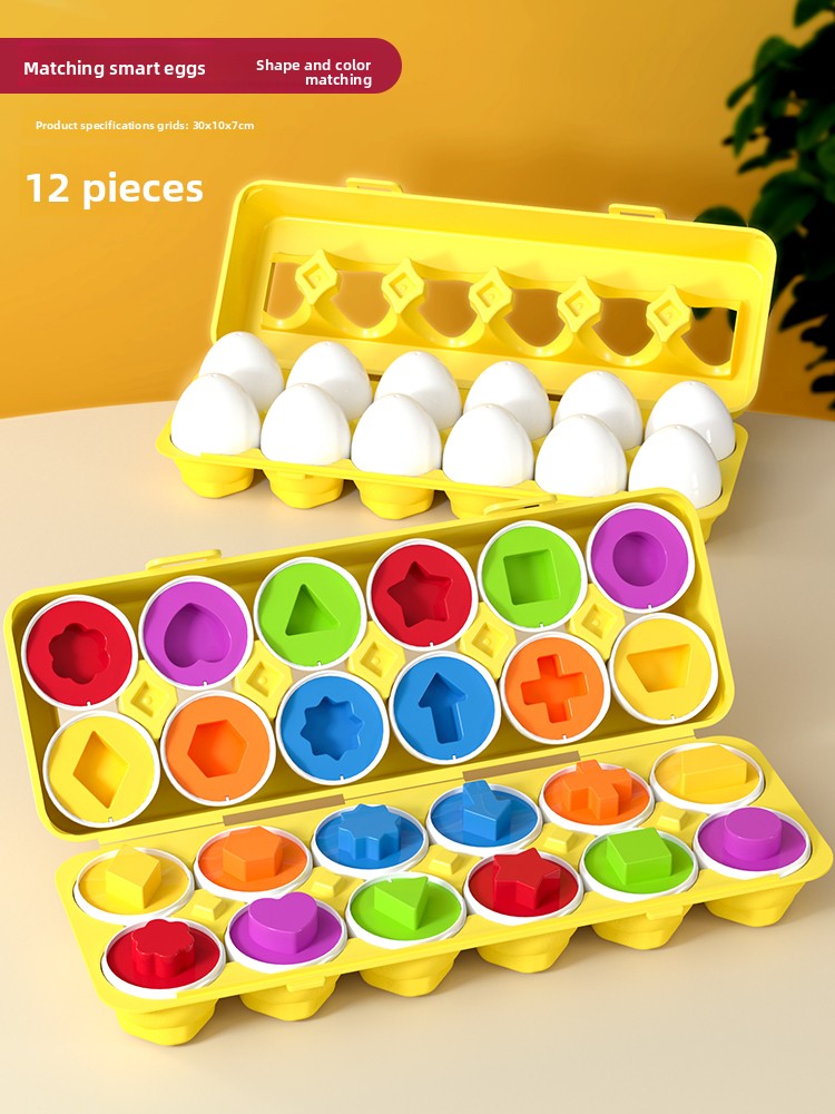 Shape Matching Eggs Learning Toy Shape Egg 12pcs