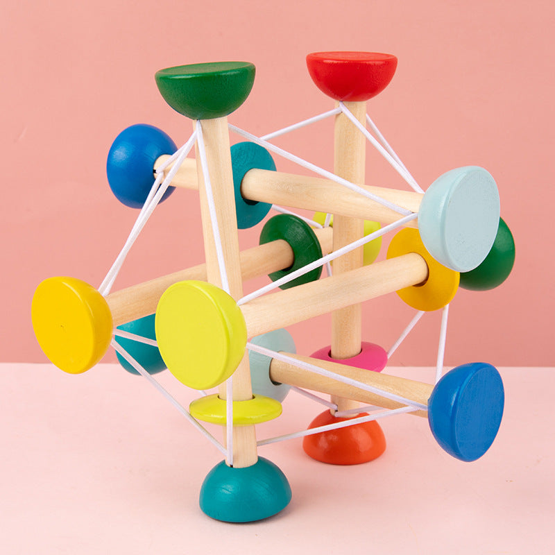 Children's wooden elastic training color recognition Montessori educational toy