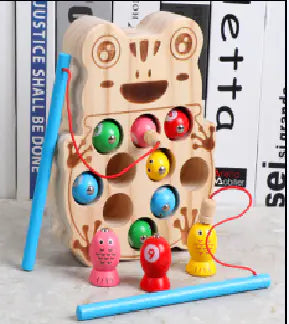 Cast & Catch: Wooden Magnetic Fishing Toy for Early Education! 🎣🌳
