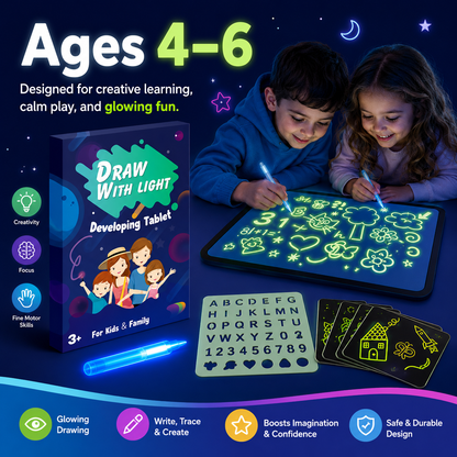 LED Drawing Board for Kids Ages 3–8 — Creativity & Fine Motor | Mess-Free