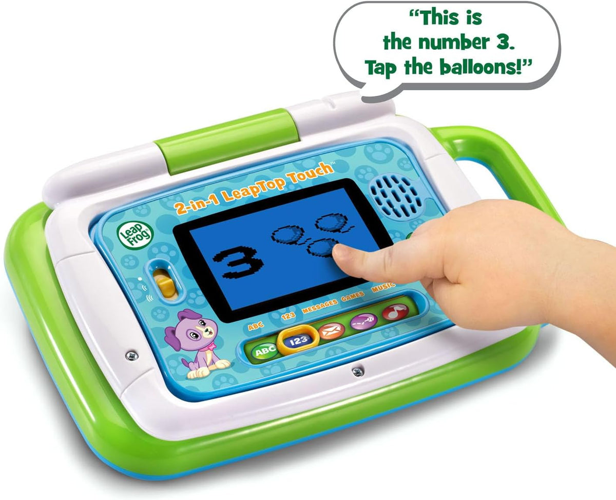 Green 2-in-1 Learning Laptop Toy for Kids