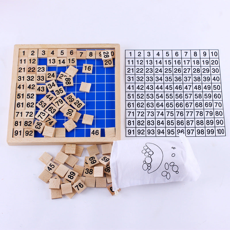 Wooden Montessori Hundred Board for Kids