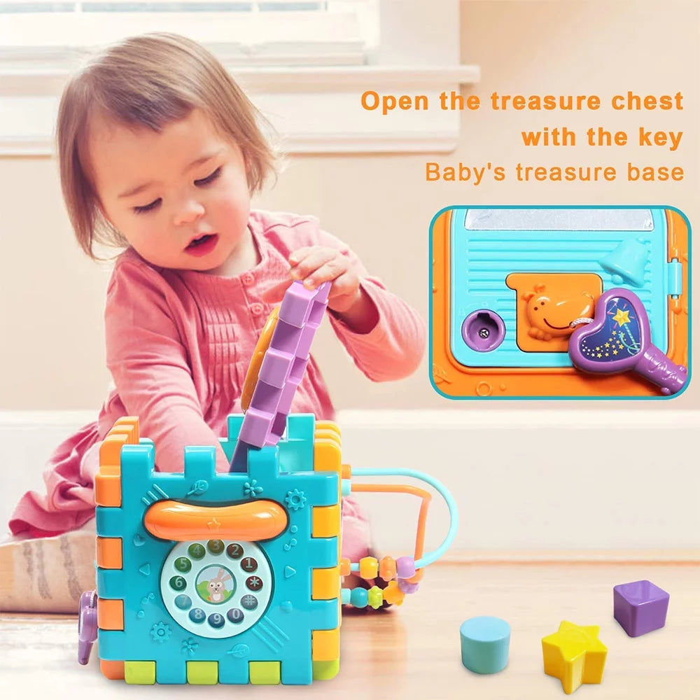 Activity Cube Toddler Toys for 6-12 Months, Early Educational Musical Toys Babies Play Center, Boys Girls Gifts for 1 2 Years Old