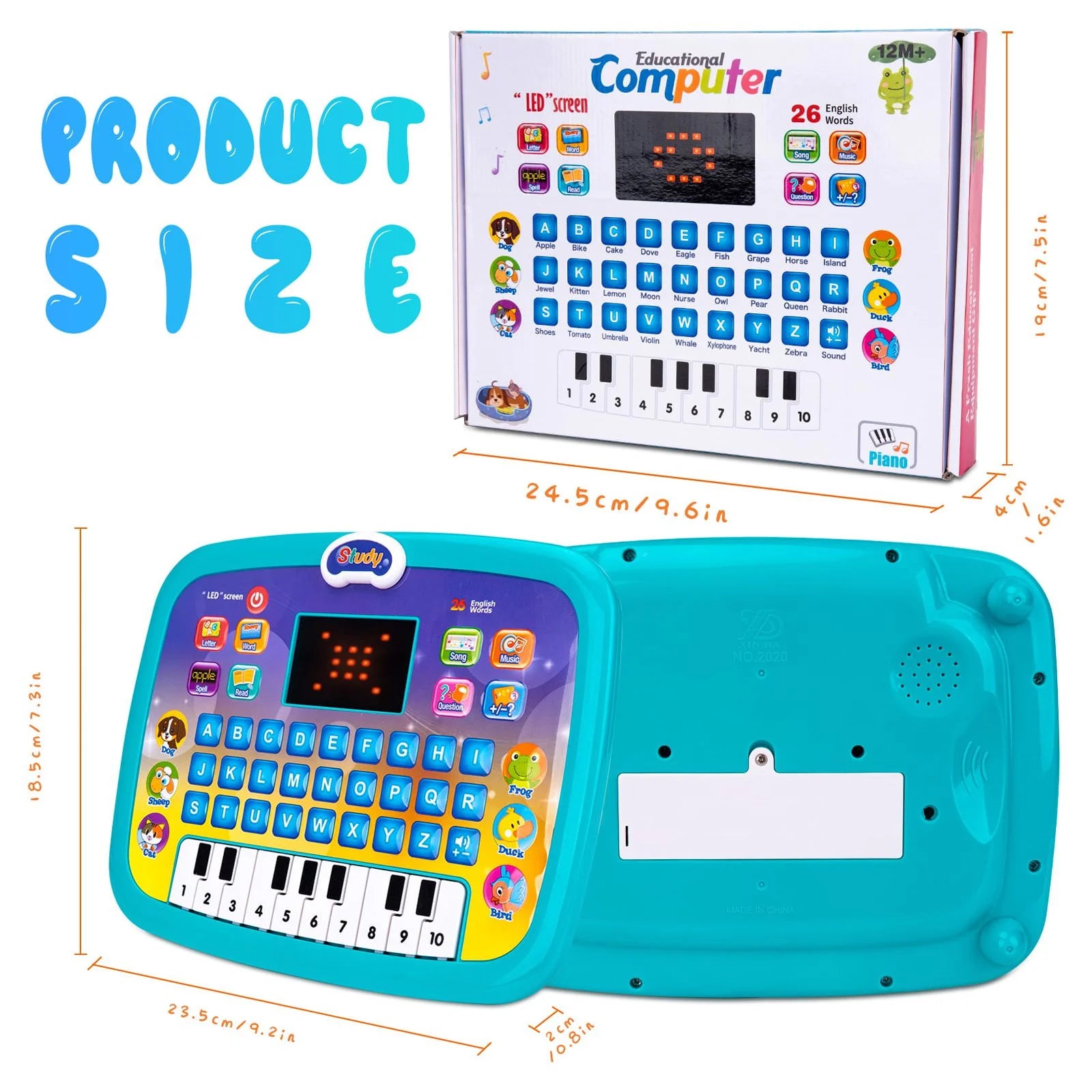 Tablet Toy for 1 2 3 Year Od Toddlers,Educational Toys for Boy Girls Age 2-9 Year Old Electric Learning Toys with Light and Music Interactive Toy for 1-4 Toddlers Numbers Alphabet Toy