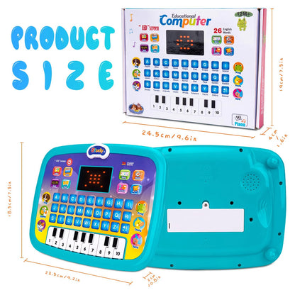 Tablet Toy for 1 2 3 Year Od Toddlers,Educational Toys for Boy Girls Age 2-9 Year Old Electric Learning Toys with Light and Music Interactive Toy for 1-4 Toddlers Numbers Alphabet Toy