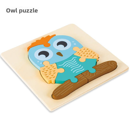 Wooden 3D Cartoon Puzzle Toy for Kids
