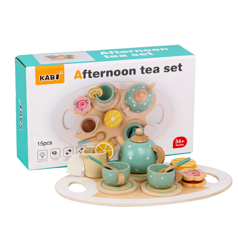 Wooden Tea Set Kitchen Pretend Play Toy