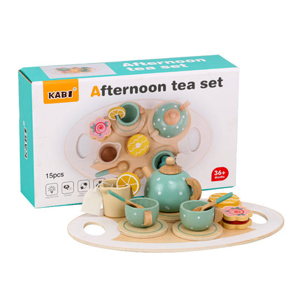 Wooden Tea Set Kitchen Pretend Play Toy