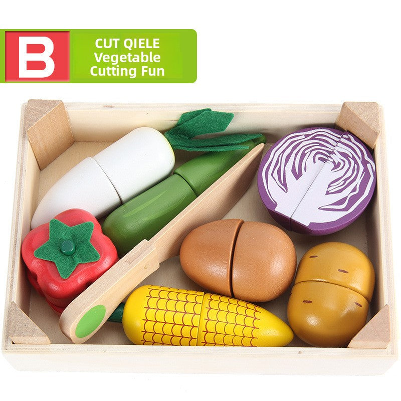 Wooden Magnetic Fruit & Vegetable Cutting Play Set