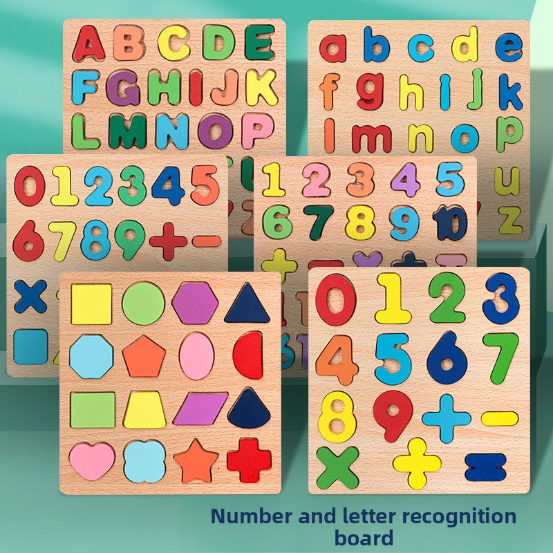 Wooden Learning Board for Letters and Numbers