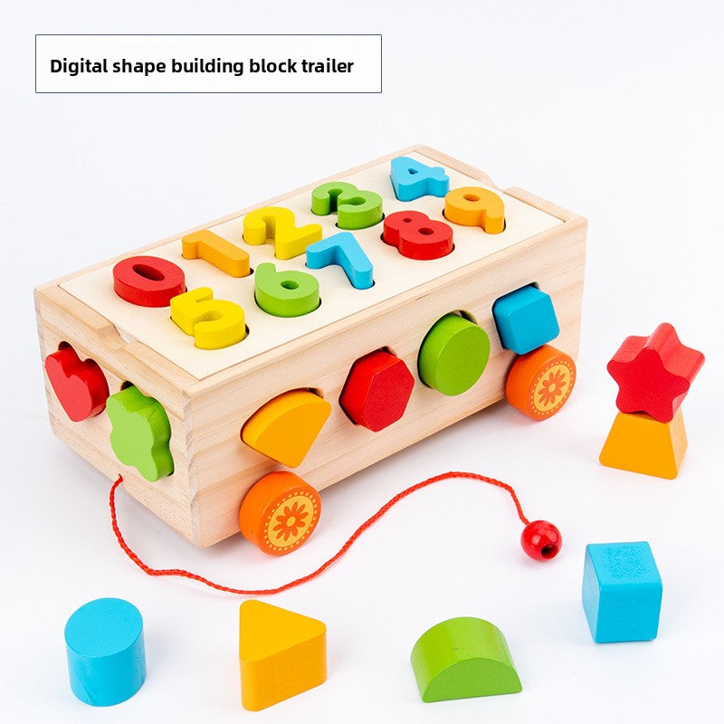 Montessori Shape Sorting Trailer Toy for Kids