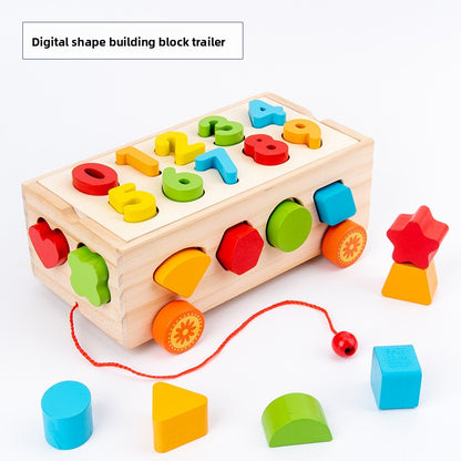 Montessori Shape Sorting Trailer Toy for Kids