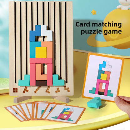 3D Tetris Wooden Building Blocks Puzzle
