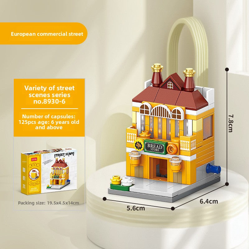 Mini City Street Building Blocks Set 8930-6 european bakery 125 capsules