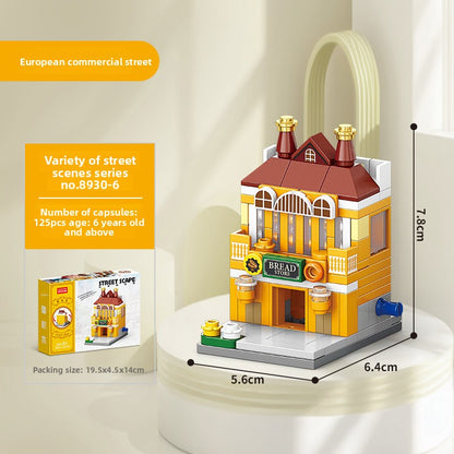 Mini City Street Building Blocks Set 8930-6 european bakery 125 capsules
