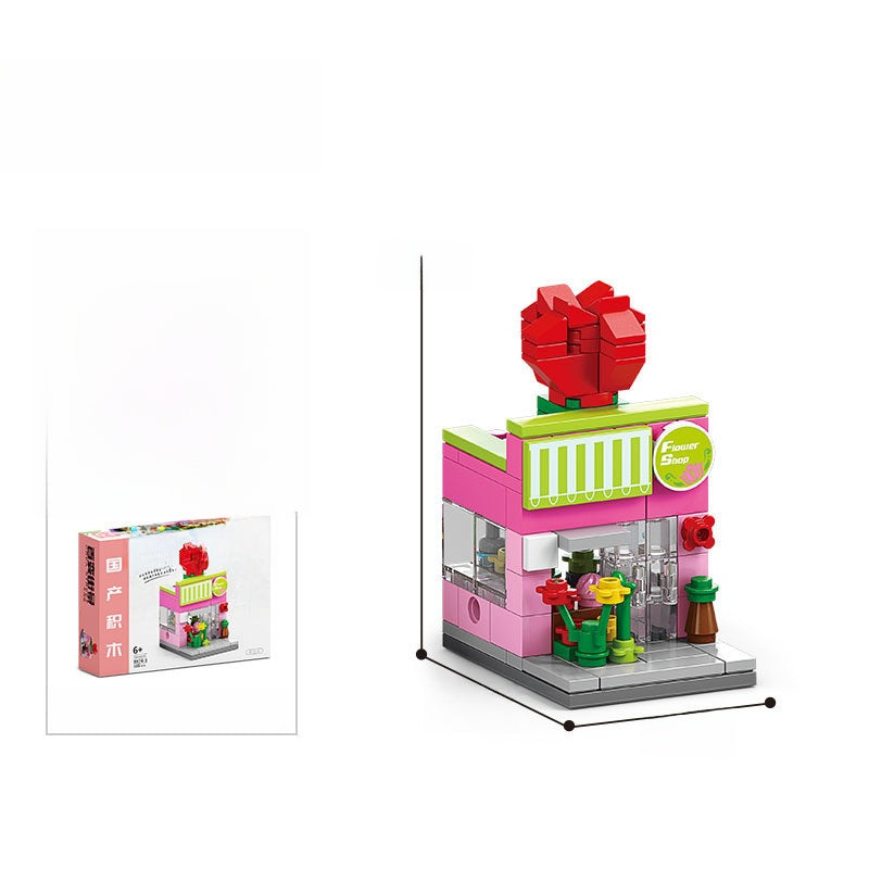 Mini City Street Building Blocks Set 8974-3 flower shop 105pcs boxed