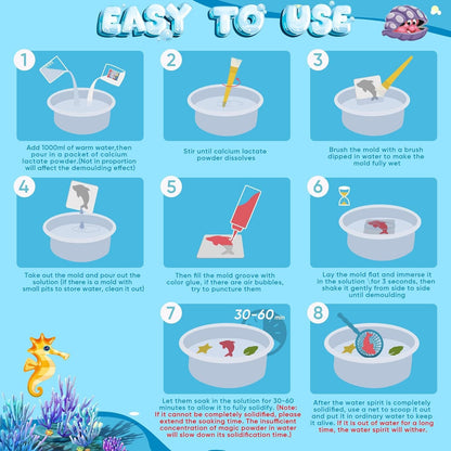 20 Amazing Gel Toys With 5 Molds - DIY Craft Kit For Soft Rubber Pets  - Birthday Party Gift For Children.