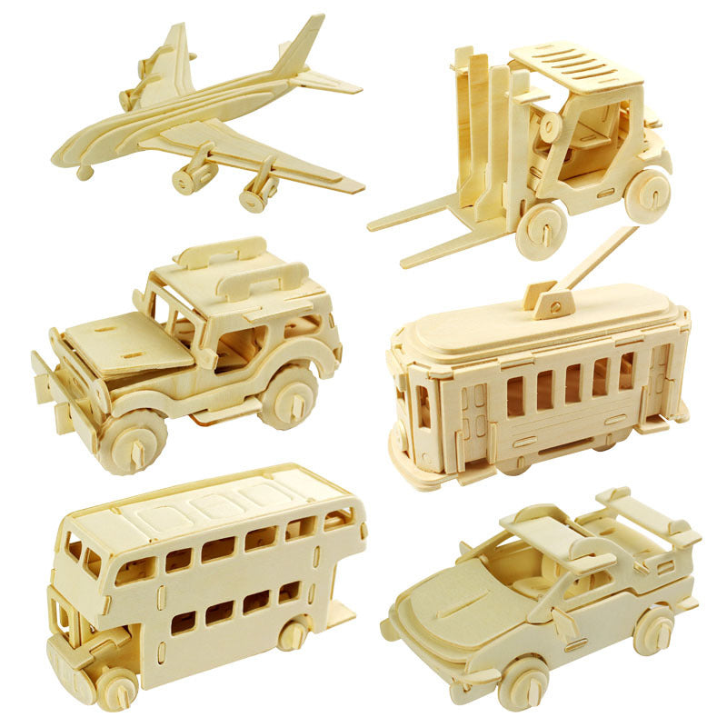 Wooden Vehicle 3D Puzzle – Nine Model Options