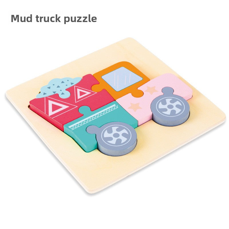Wooden 3D Cartoon Puzzle Toy for Kids