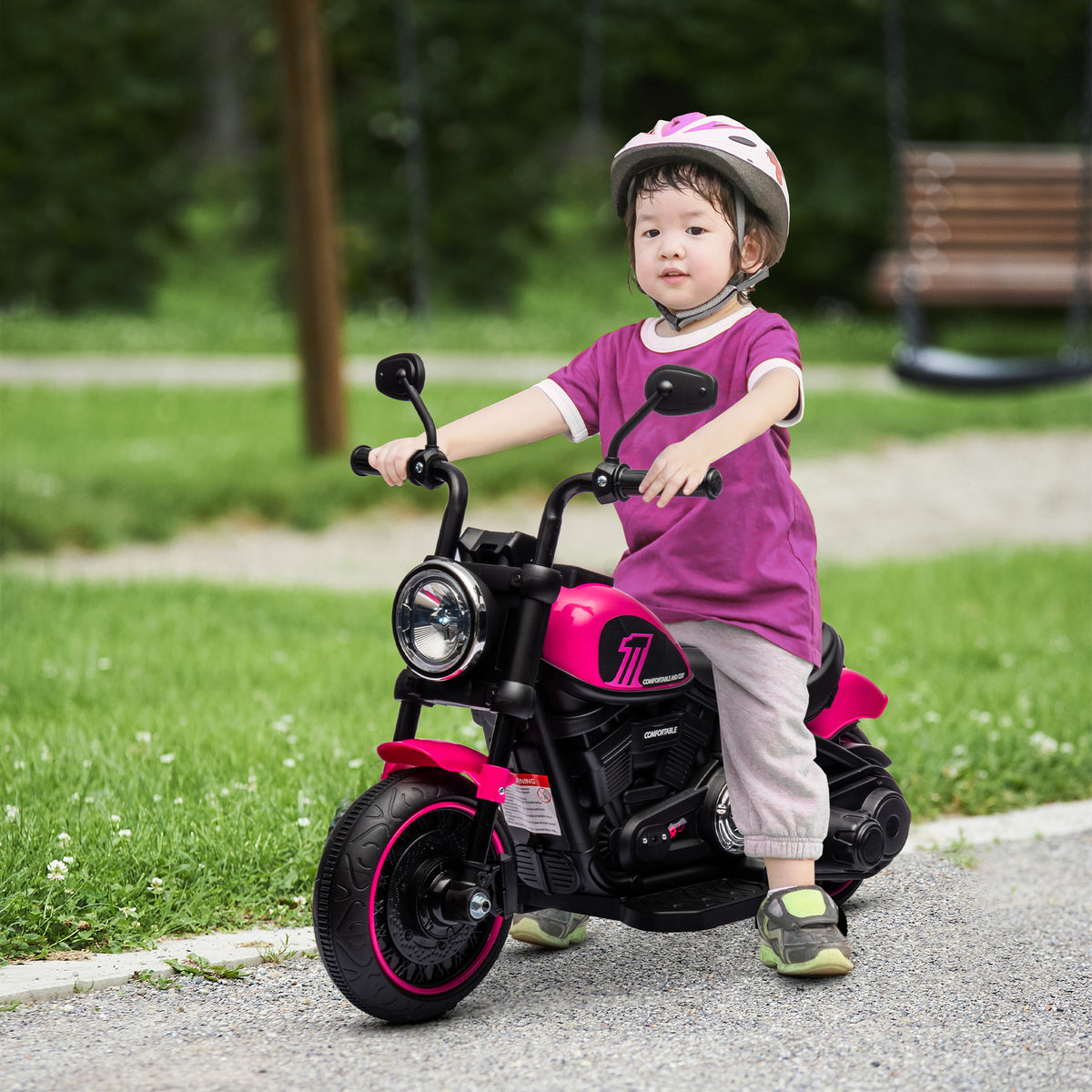 6V Kids Ride-On Motorcycle with Training Wheels
