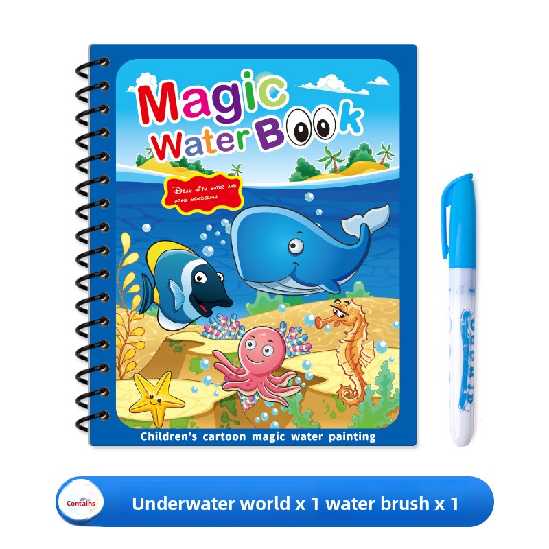 Reusable Water Drawing Book for Kids Underwater World