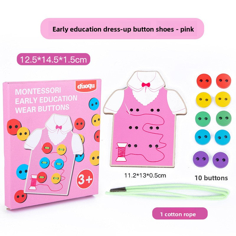 Wooden Shoelace & Button Practice Boards