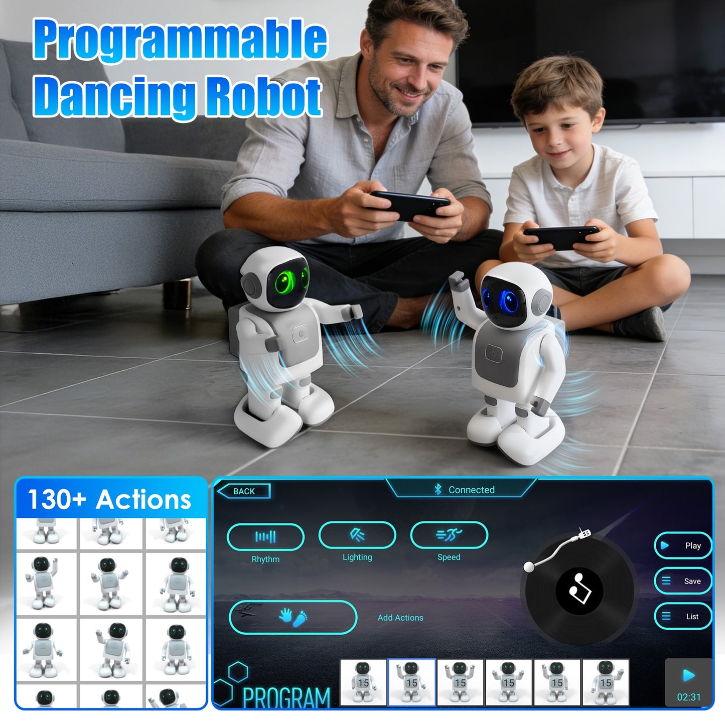 Meet Your Child’s First AI Companion: The Programmable Dancing Robot with Voice Assistant & Bluetooth Music