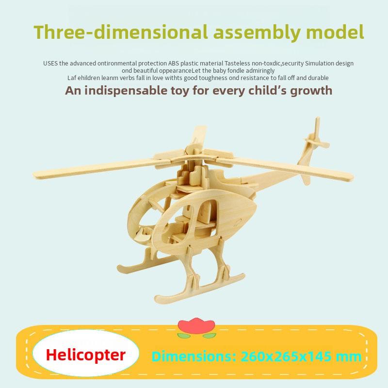 Wooden Aircraft Model Kit – Plane, Helicopter & Boat