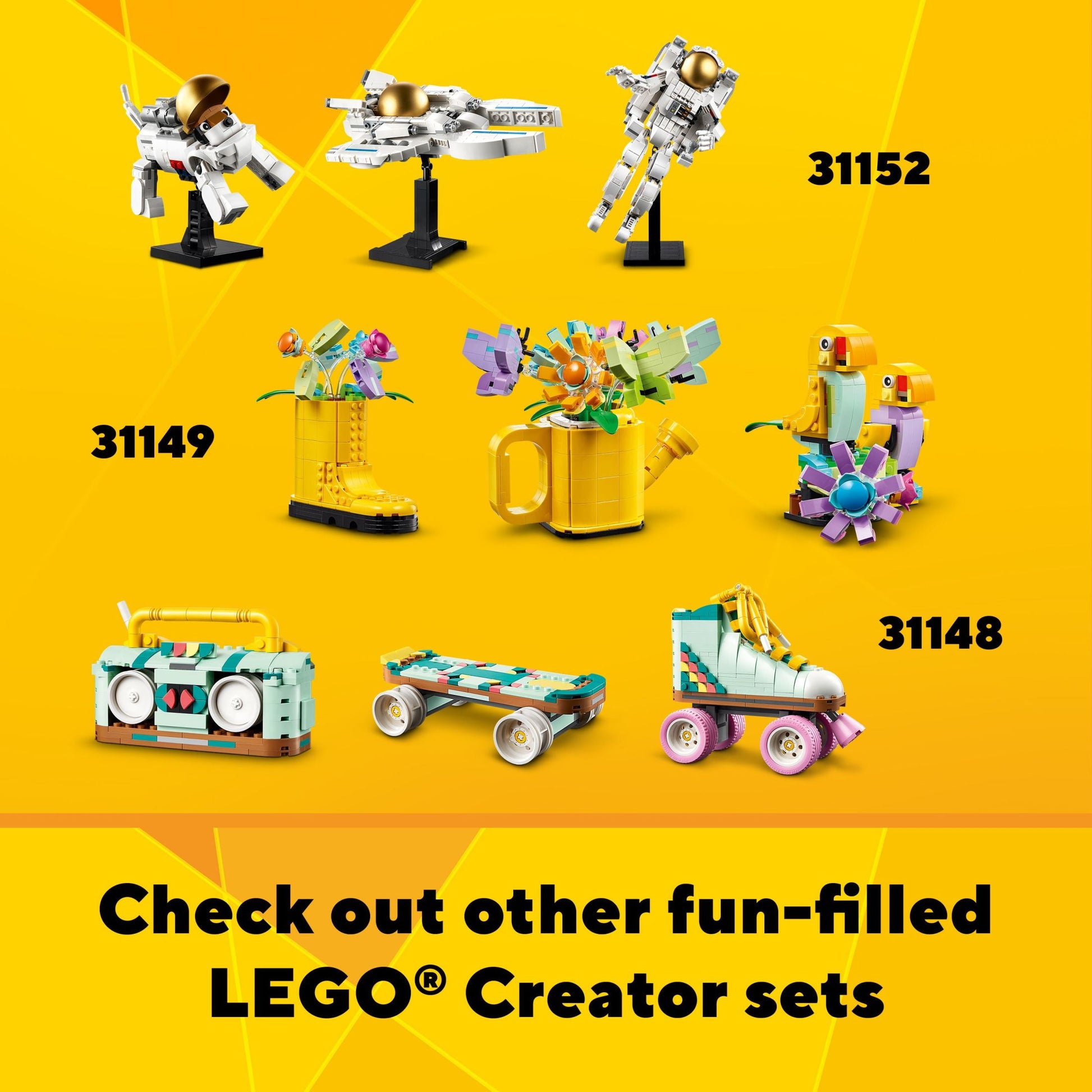 Creator 3 in 1 Wild Safari Animals, Rebuilds into 3 Different Safari Animal Figures - Giraffe Toy, Gazelle Toy or Lion Toy, Nature Toy, Building Set for Kids Ages 9 Years Old and Up, 31150