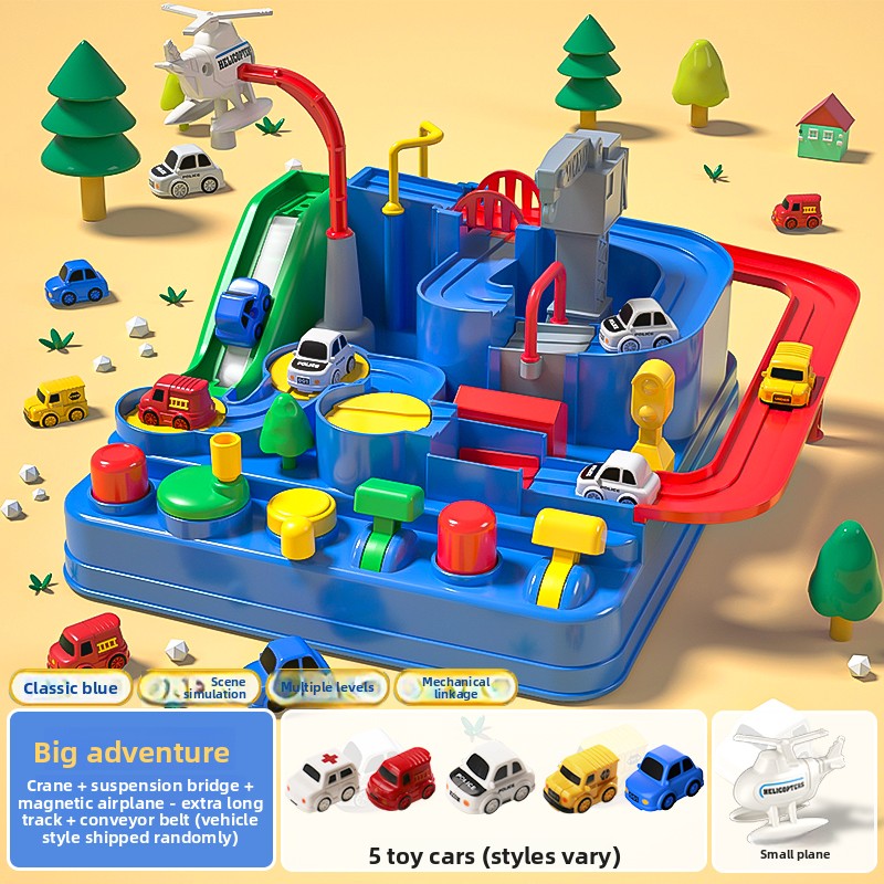 Toy Track Set with Cars and Airplane
