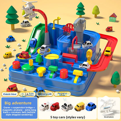 Toy Track Set with Cars and Airplane