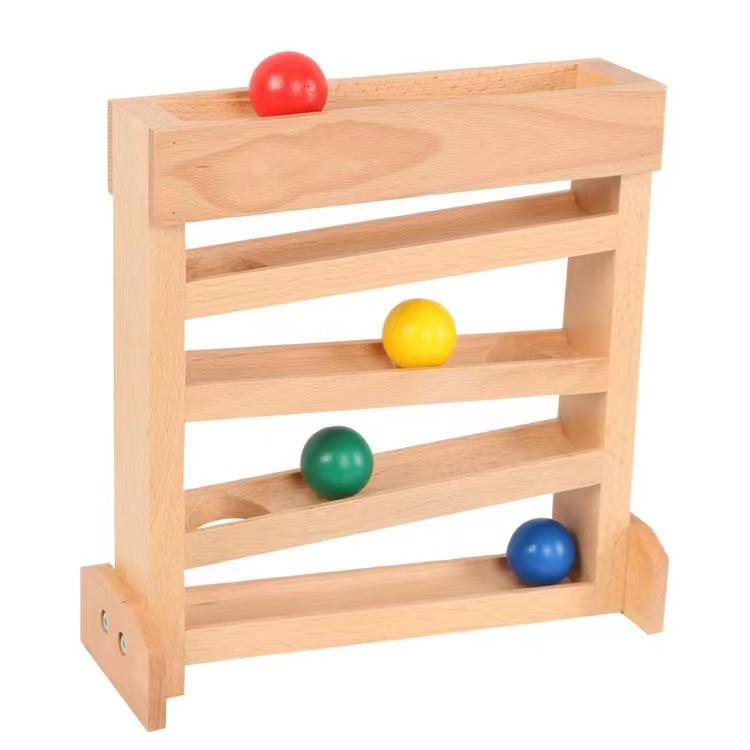 Wooden Montessori Ball Track with Four Balls