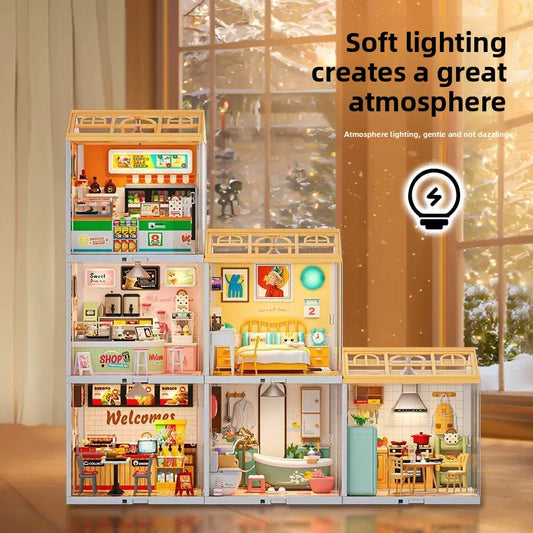 DIY Light-Up Building Block House Kits
