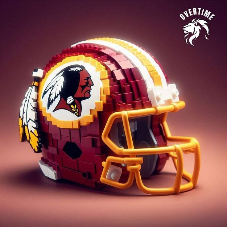 Football Helmet Building Blocks Display Set Washington Commanders