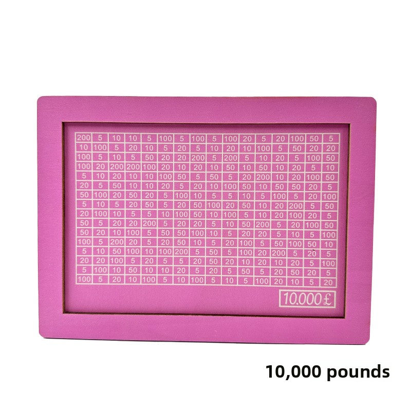 Wooden Goal Box with Counter pink 10000 pounds free pen 17.2�12.5�6.5cm