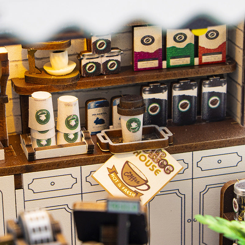 Miniature Coffee Shop Model Kit