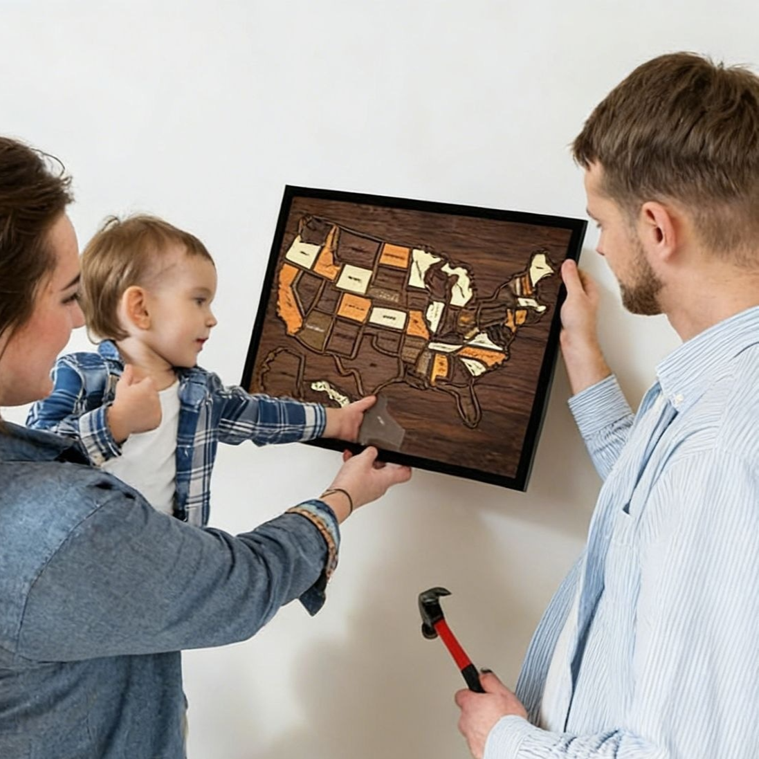 Wooden USA Map Puzzle for Kids