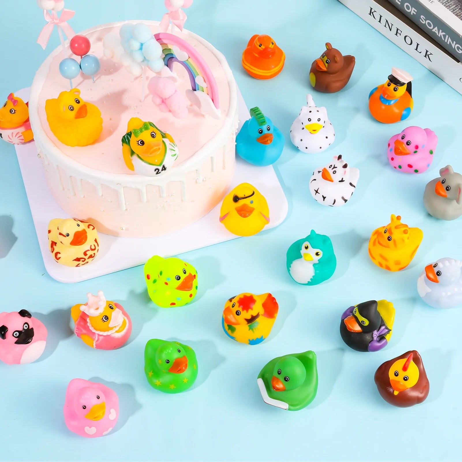 50 Pack Assortment Rubber Ducks in Bulk, 2 Inch Bulk Floater Duck for Kids, Baby Pool Jeep Ducks for Toddler Party Favors, Baby Shower Mini Rubber Ducks, Party Favors, Birthdays, Bath