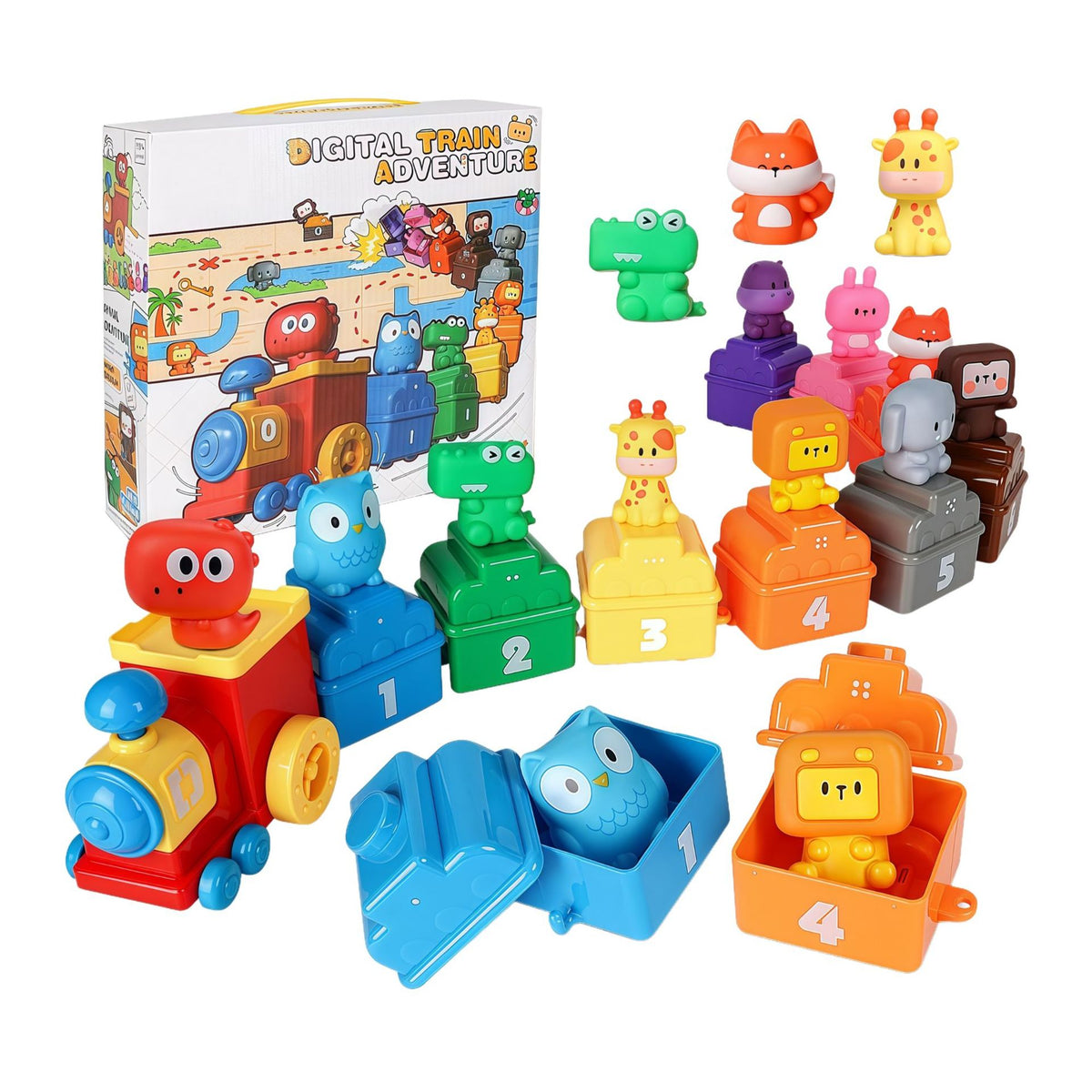 10-Piece Train and Finger Puppet Set for Story Play