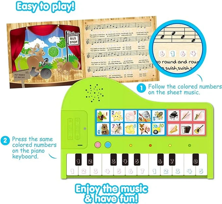Educational Musical Toy, My First Piano Book for Boy Girl 3 4 5 Year Old Learn 10 Child Songs, Ideal Christmas Gift Birthday Present