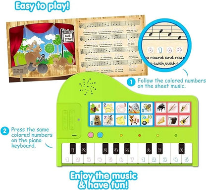 Educational Musical Toy, My First Piano Book for Boy Girl 3 4 5 Year Old Learn 10 Child Songs, Ideal Christmas Gift Birthday Present
