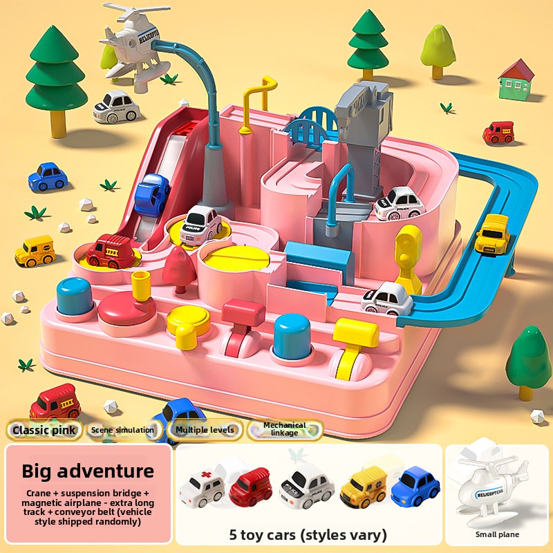 Toy Track Set with Cars and Airplane