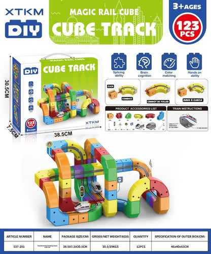 Magnetic Electric Train Building Blocks Set 123pcs