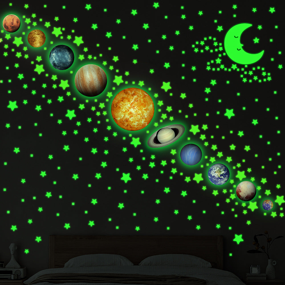 Glow Solar System Wall Stickers – Green or Blue