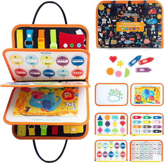 Felt Busy Board with Activity Themes, 28 × 44 cm