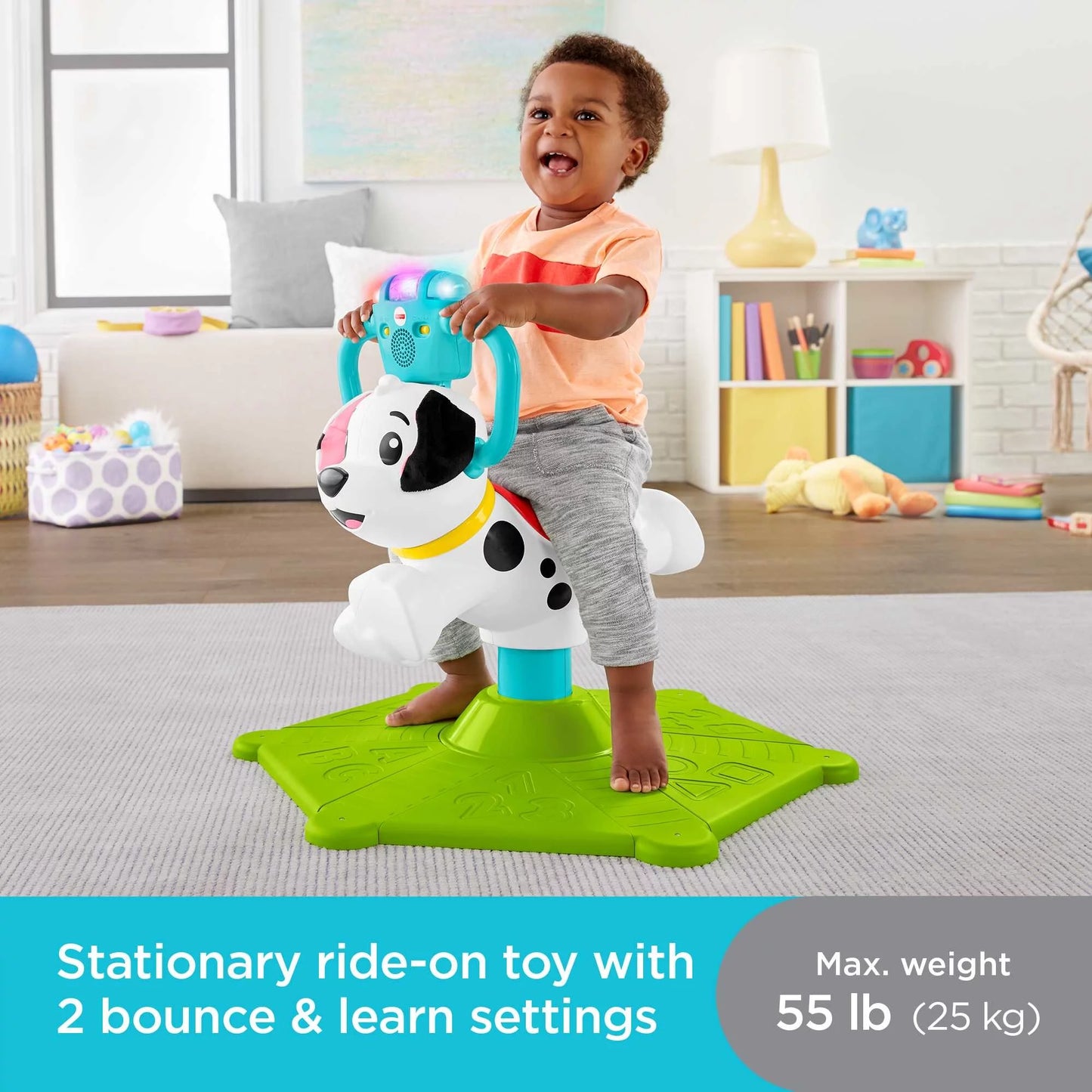Bounce and Spin Puppy Musical Ride-On Learning Toy for Babies and Toddlers