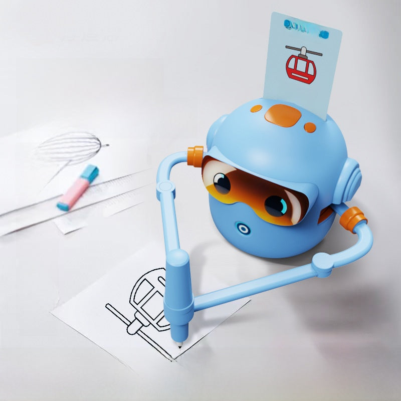 Painting Robot Art Toy for Kids – 4 Models Model 02 – Blue – Color Brush Listed
